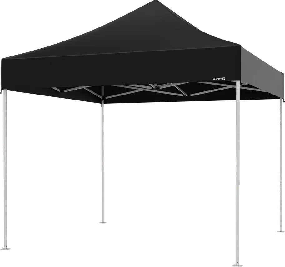 Faltpavillon Ecotent E3 mit schwarzem Dach, 3 × 3 m
